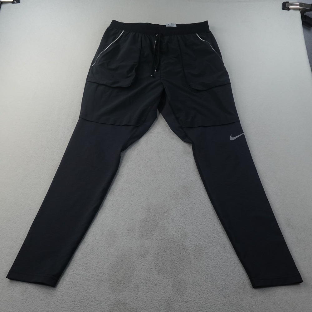 Nike Utility Running Pants Mens L Black Dri-FIT Flex AJ7959 Reflective